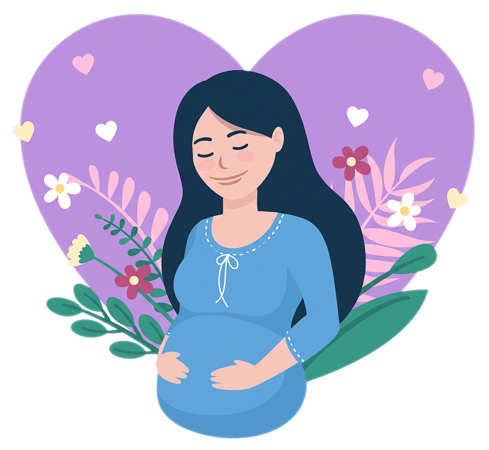 Illustration of a smiling pregnant mother